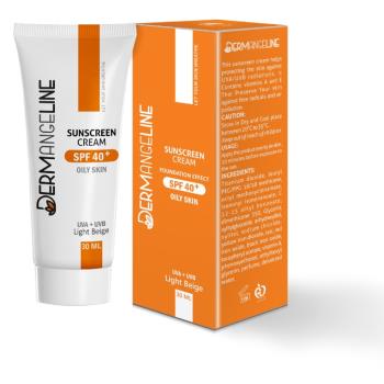 ضد آفتاب رنگی کرم پودری بژ روشن مناسب پوست چرب spf40 
