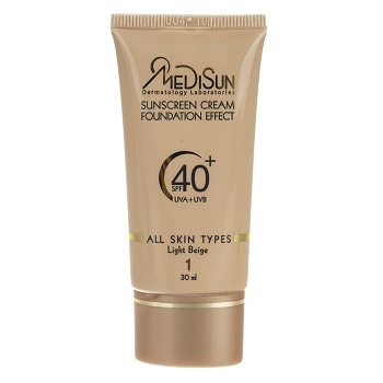 کرم ضد آفتاب رنگی با پوشش کرم پودری (بژ روشن) SPF40 مناسب انواع پوست مديسان